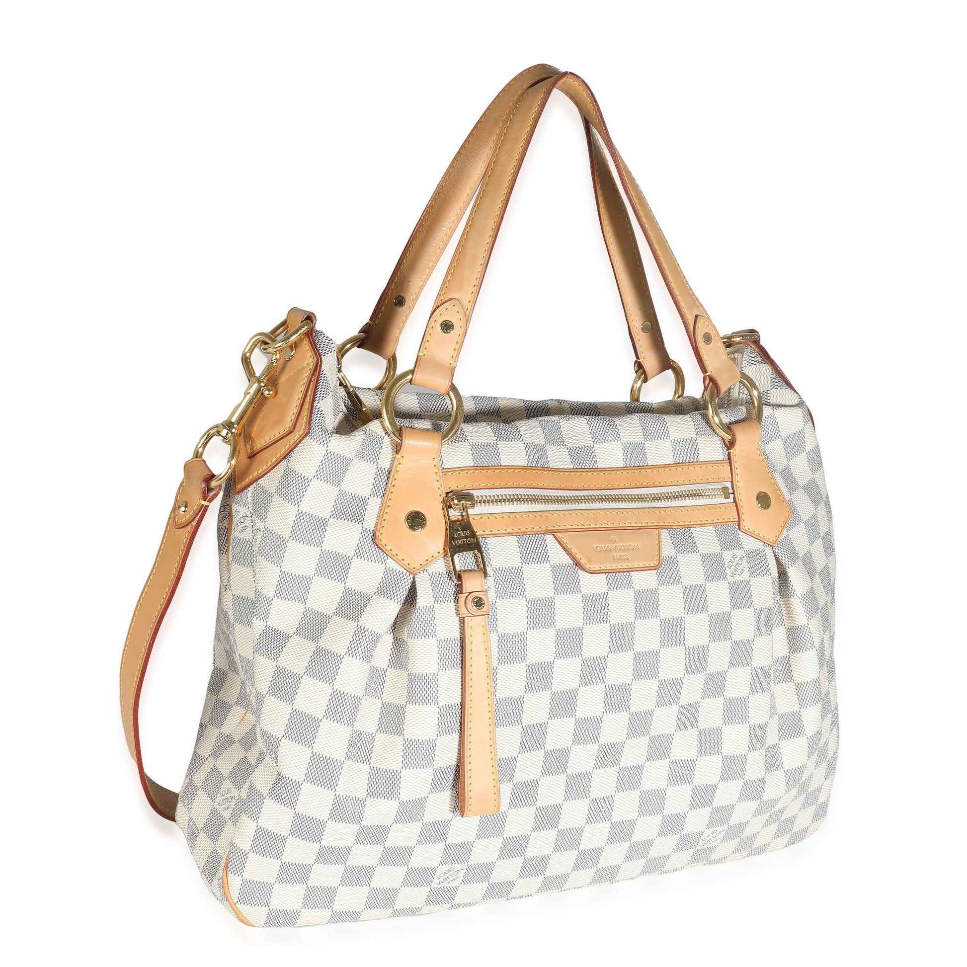 Louis Vuitton Damier Azur Evora MM Canvas Handbag