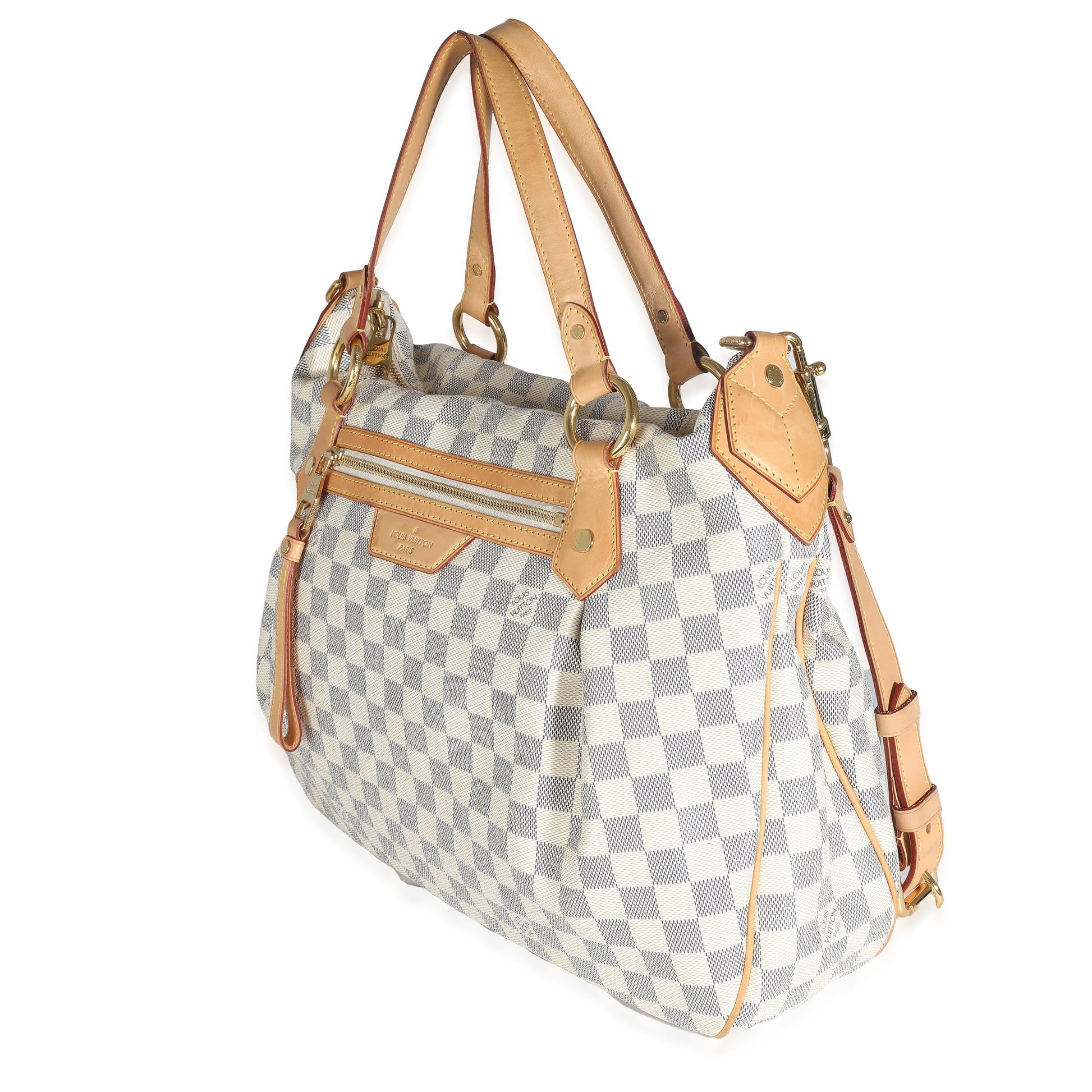Louis Vuitton Damier Azur Evora MM Canvas Handbag