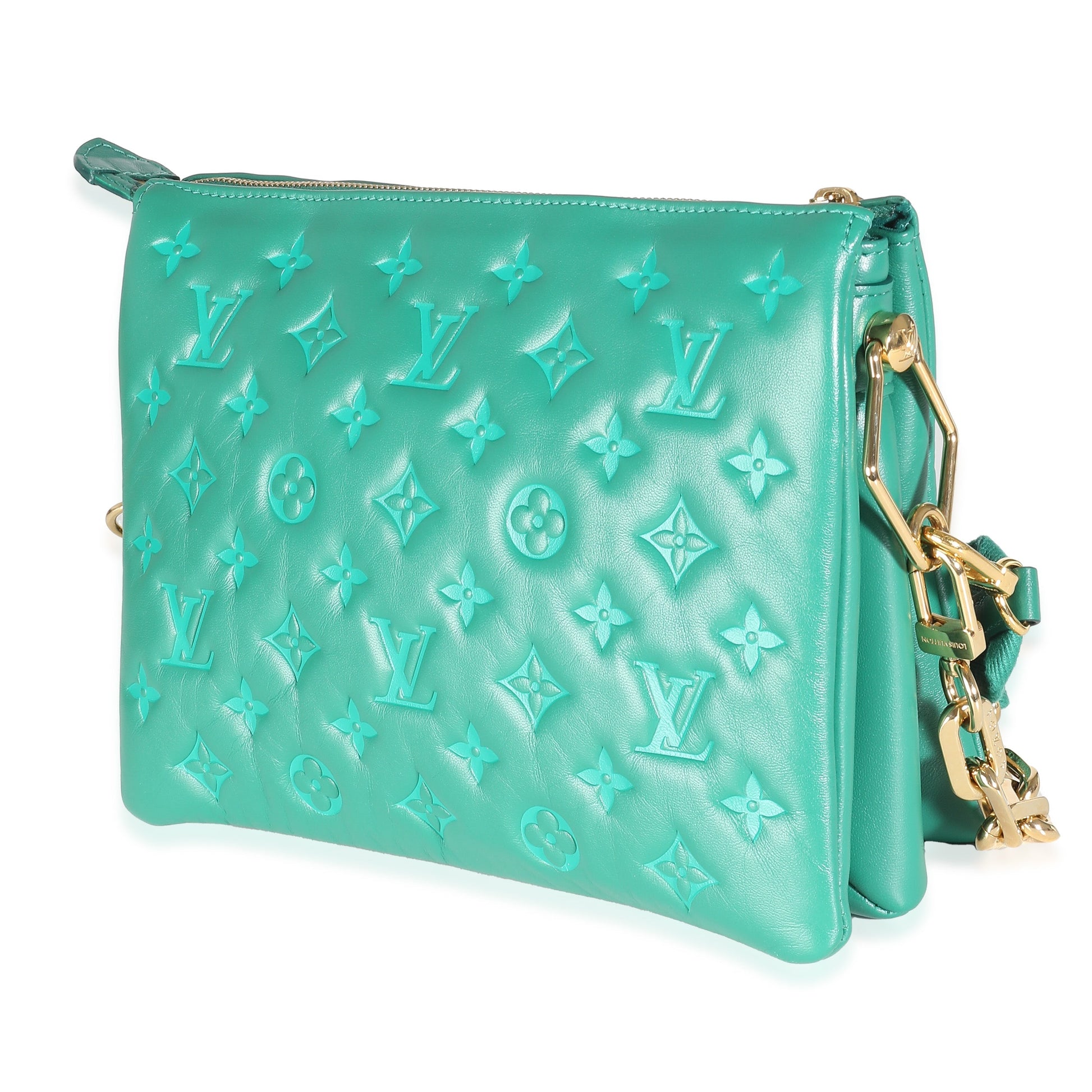 Louis Vuitton Vert Puffy Coussin PM Monogram Lambskin Green Handbag