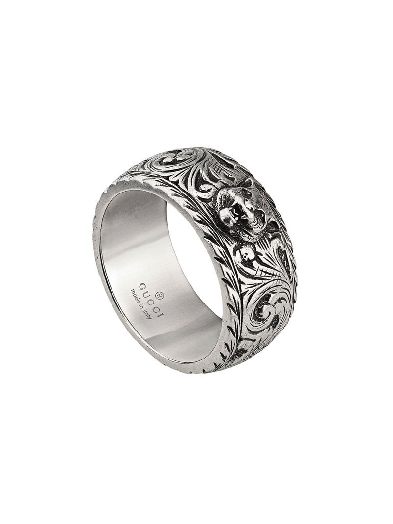 Gucci - Thin silver ring with feline head - men - Sterling Silver - 51, 56, 63, 62, 61, 54, 59, 57, 60, 64, 53, 52, 50, 58 - SILVER
