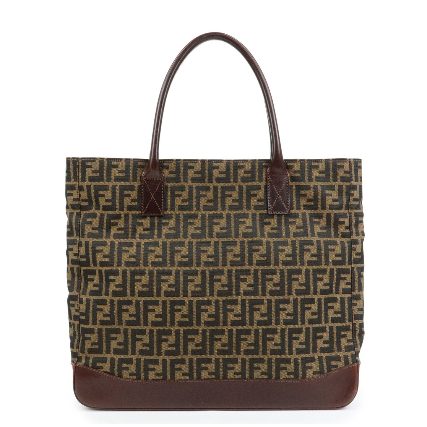 Tote Bag Zucca Shoulder Bag Leather Canvas Brown