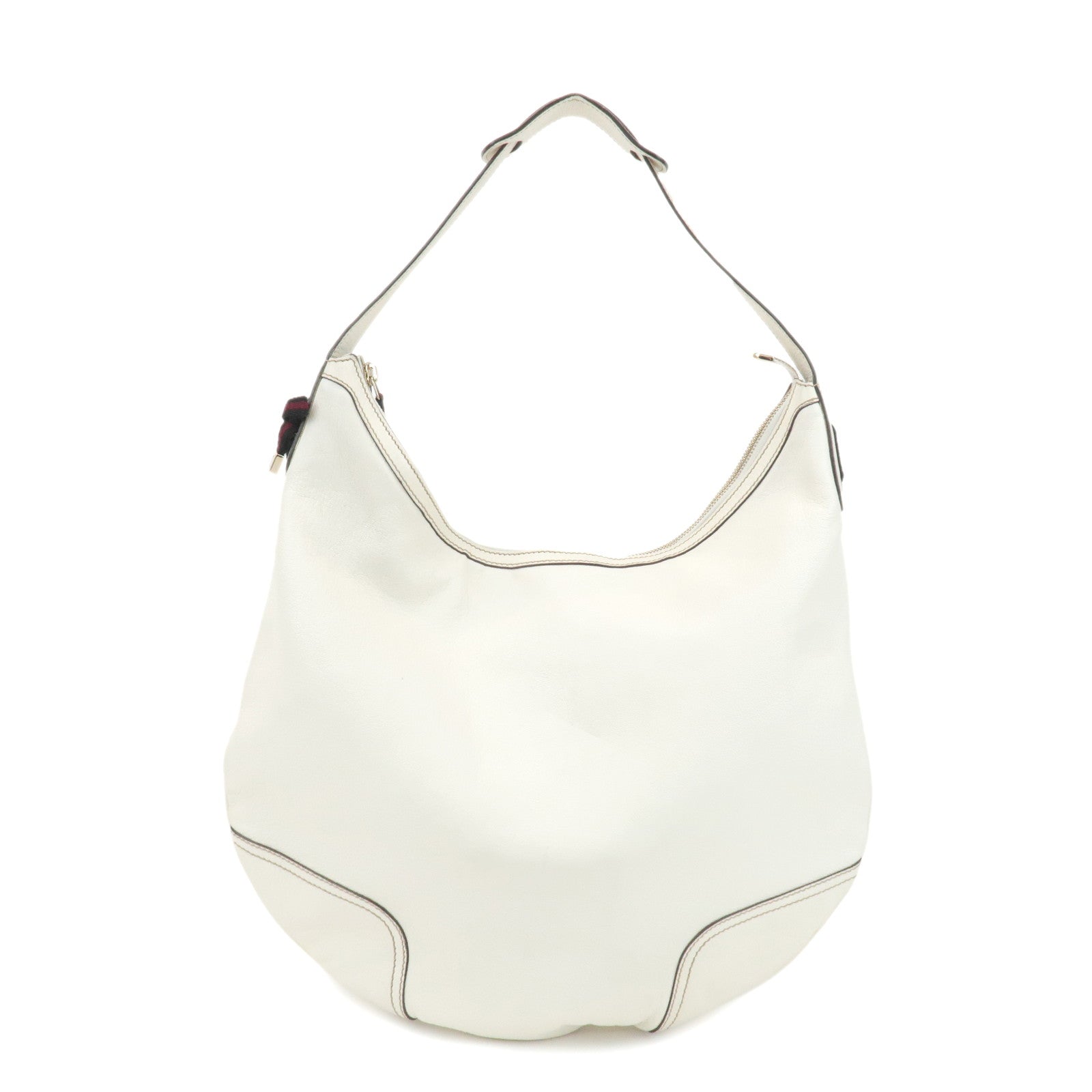 GUCCI Sherry Princy Leather Shoulder Bag White 162882