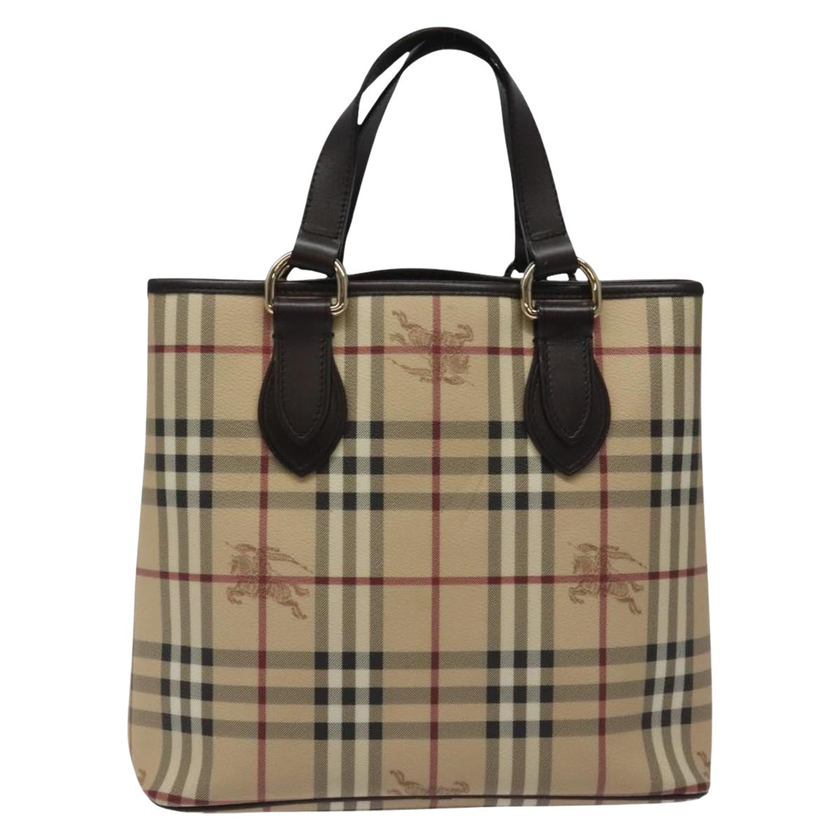 Burberry Nova Check Tote Bag Canvas Beige Tote Bag 69