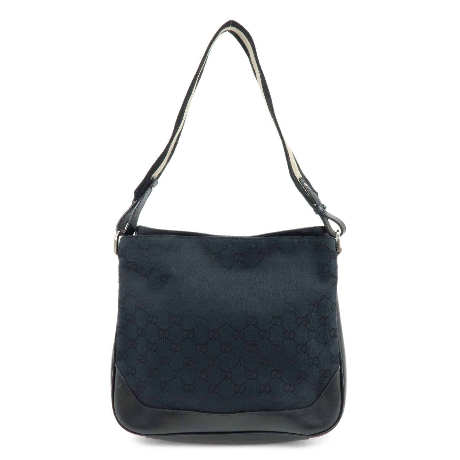 GUCCI GG Canvas Leather Shoulder Bag Black 001?4095?001553