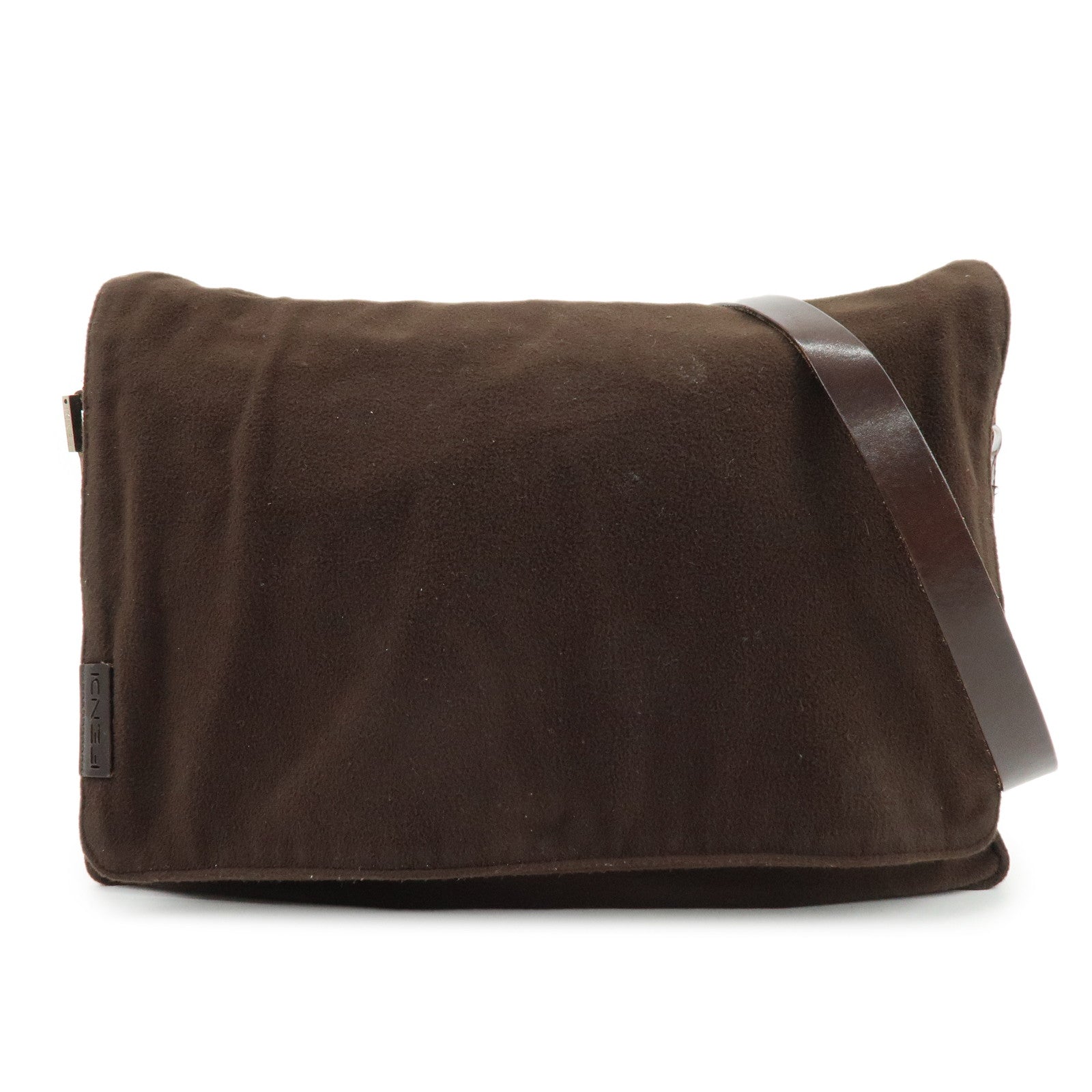 Crossbody Bag Wool Shoulder Bag Leather Brown