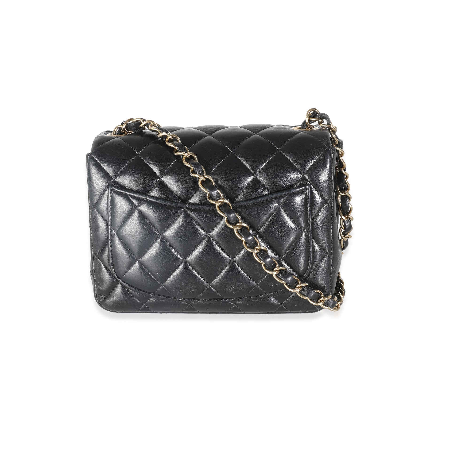 Chanel Black Quilted Lambskin Mini Square New Bag