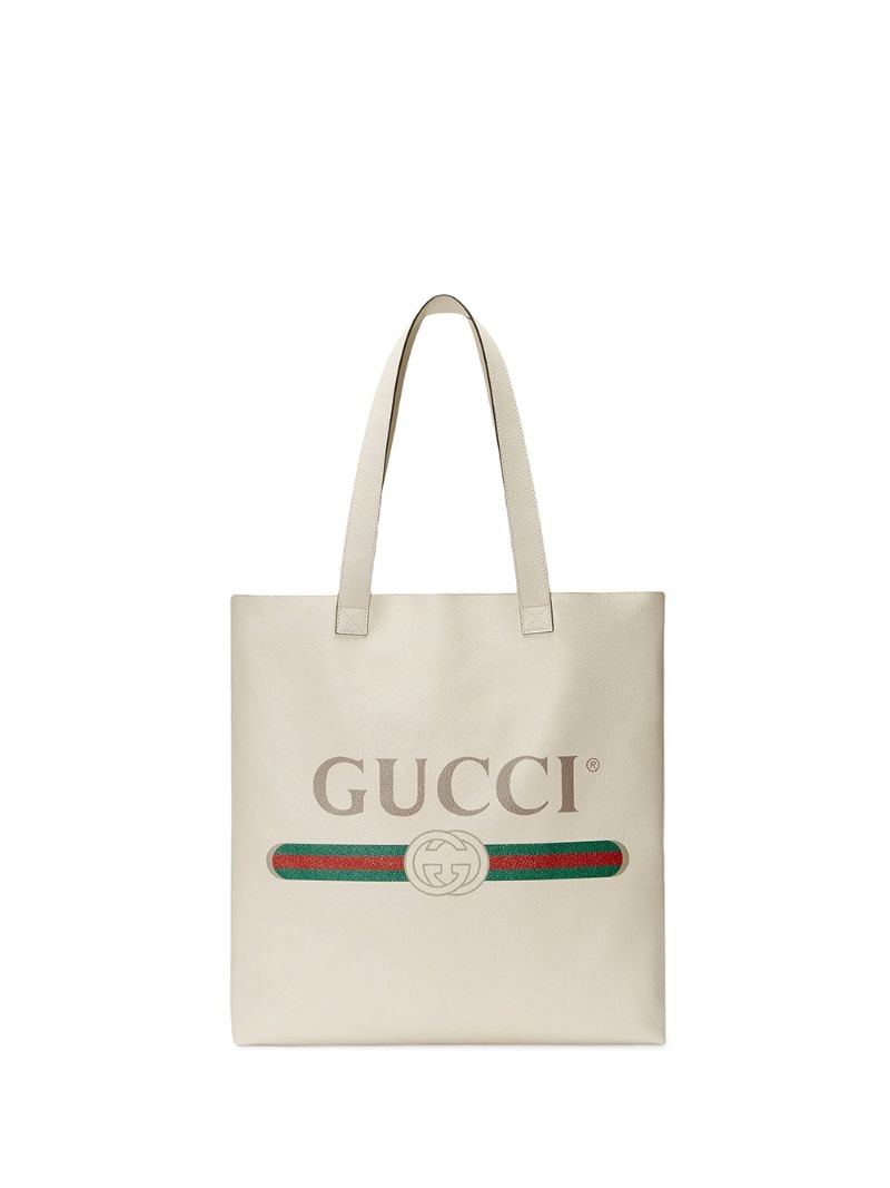 Gucci - logo-print tote - men - Leather - One Size - White