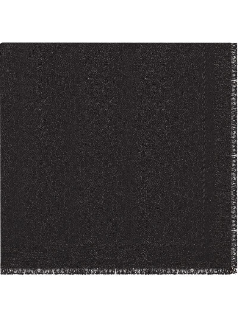 Gucci - Lurex GG jacquard shawl - women - Silk/Polyamide/Wool - One Size - Black