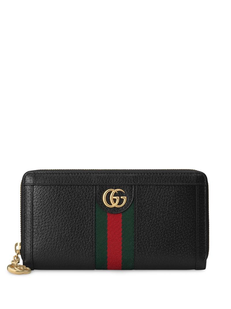 Gucci - Ophidia zip around wallet - women - Leather/Silk/metal - One Size - Black