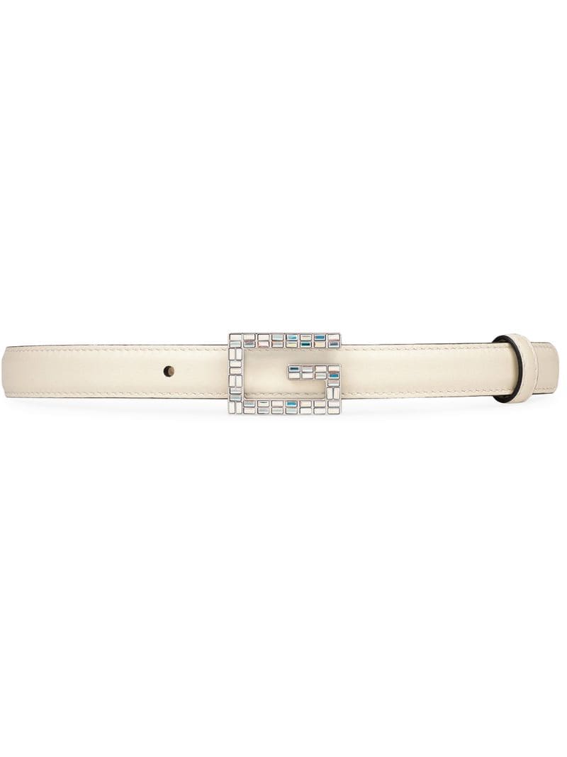 Gucci - leather belt with square G buckle - women - Leather - 70, 75, 80, 85 - White