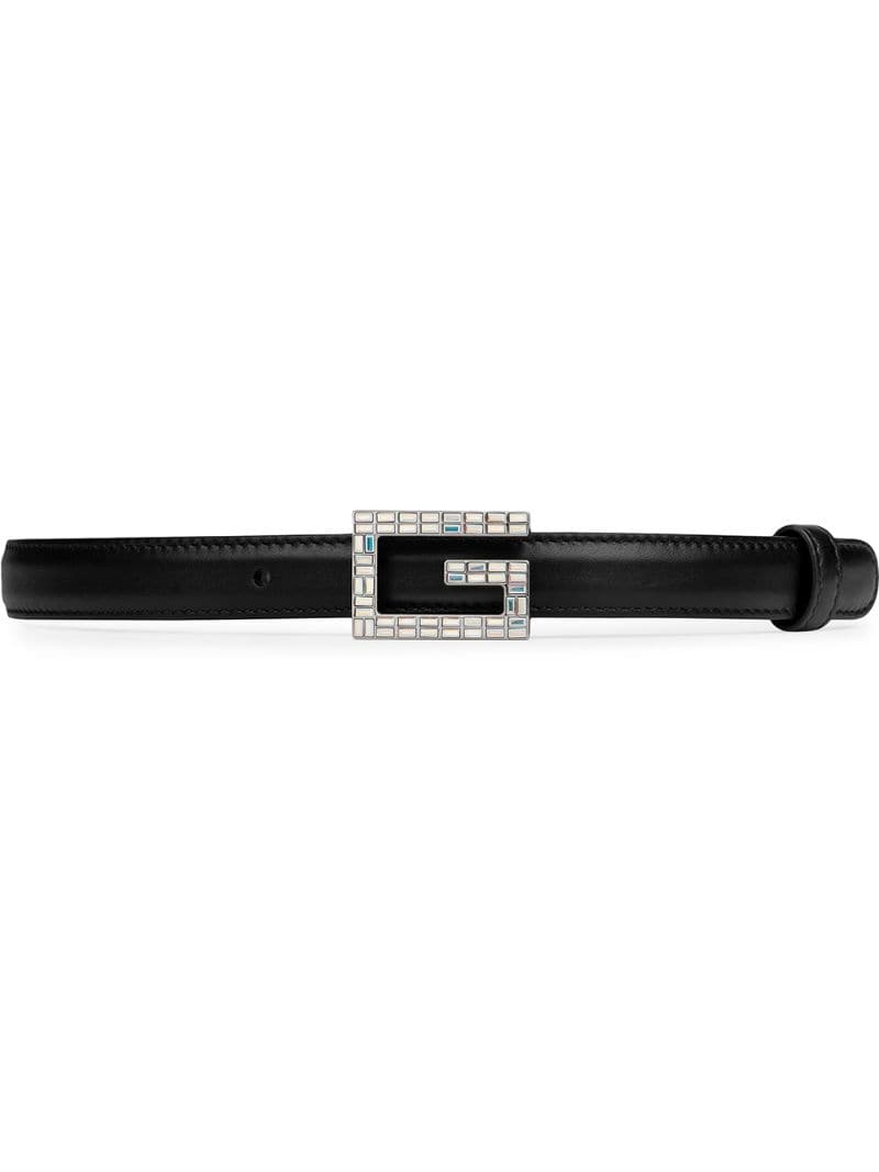 Gucci - leather belt with square G buckle - women - Leather - 75, 85, 80, 95, 70, 90, 100 - Black