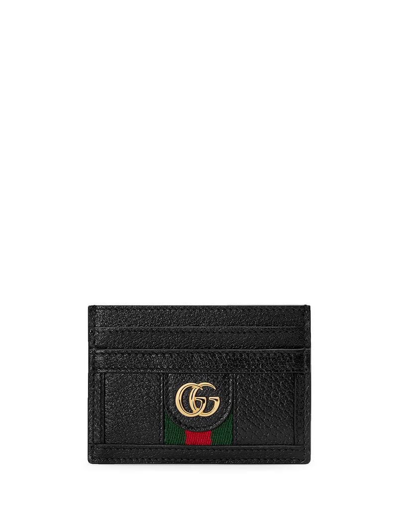Gucci - Ophidia GG card case - women - metal/Silk/Leather/Fabric - One Size - Black