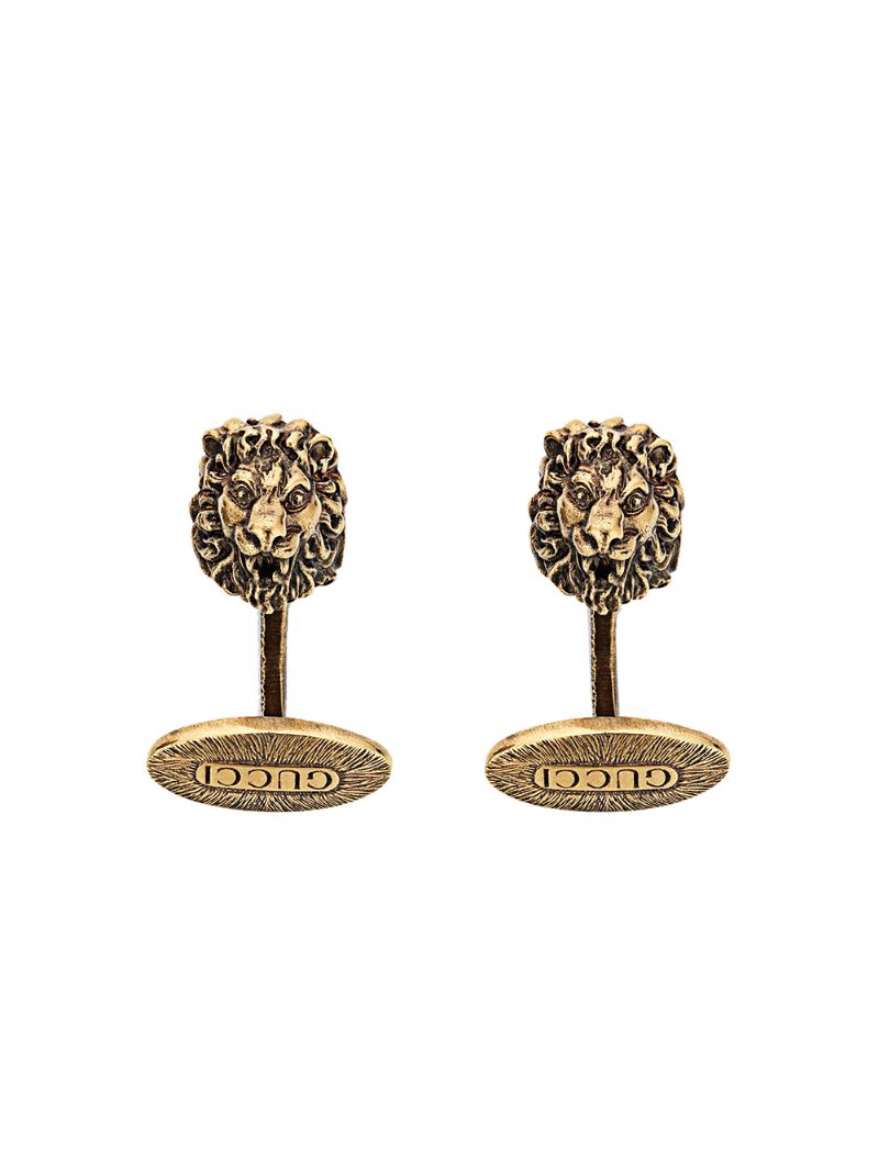 Gucci - lion head cufflinks - men - metal - One Size - GOLD