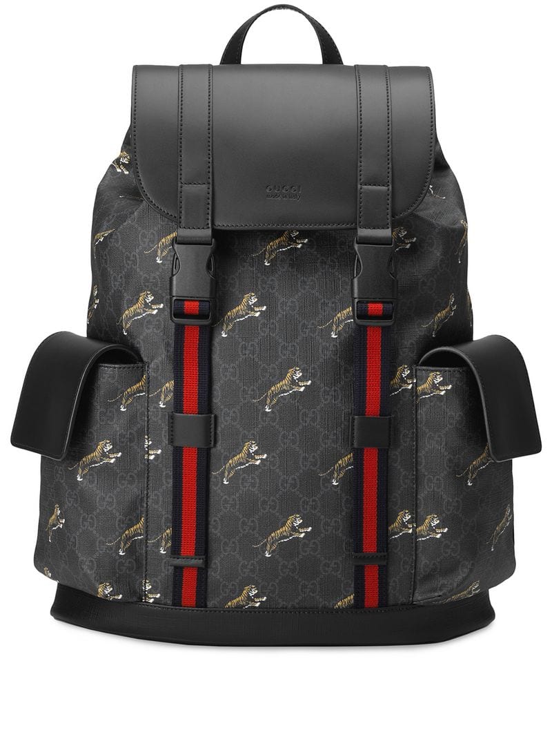 Gucci - logo backpack - men - Canvas/Leather - One Size - Black