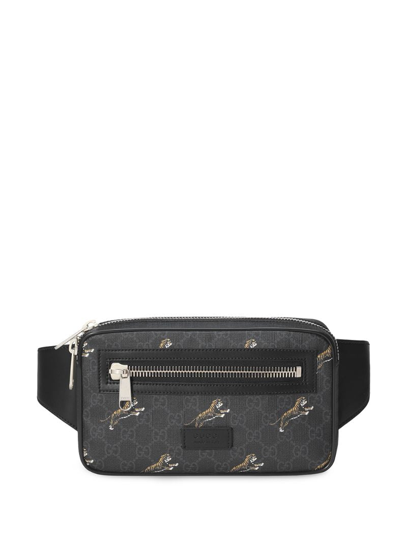 Gucci - Tiger GG Supreme belt bag - men - Leather/Canvas - One Size - Black