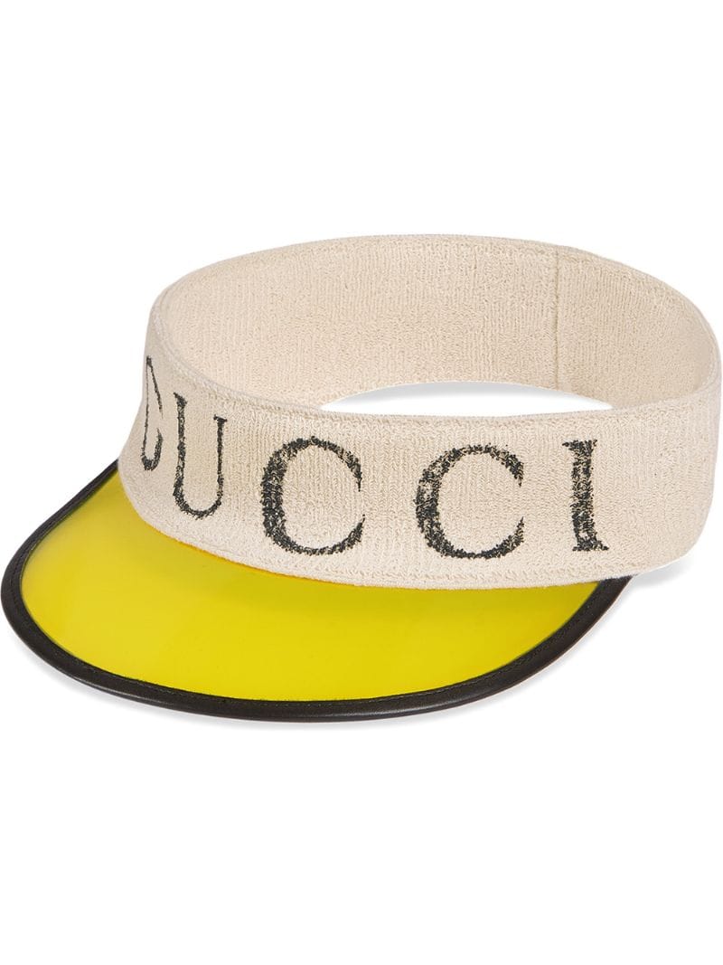 Gucci - logo print visor - men - Cotton/Spandex/Elastane - S, L, XL - yellow