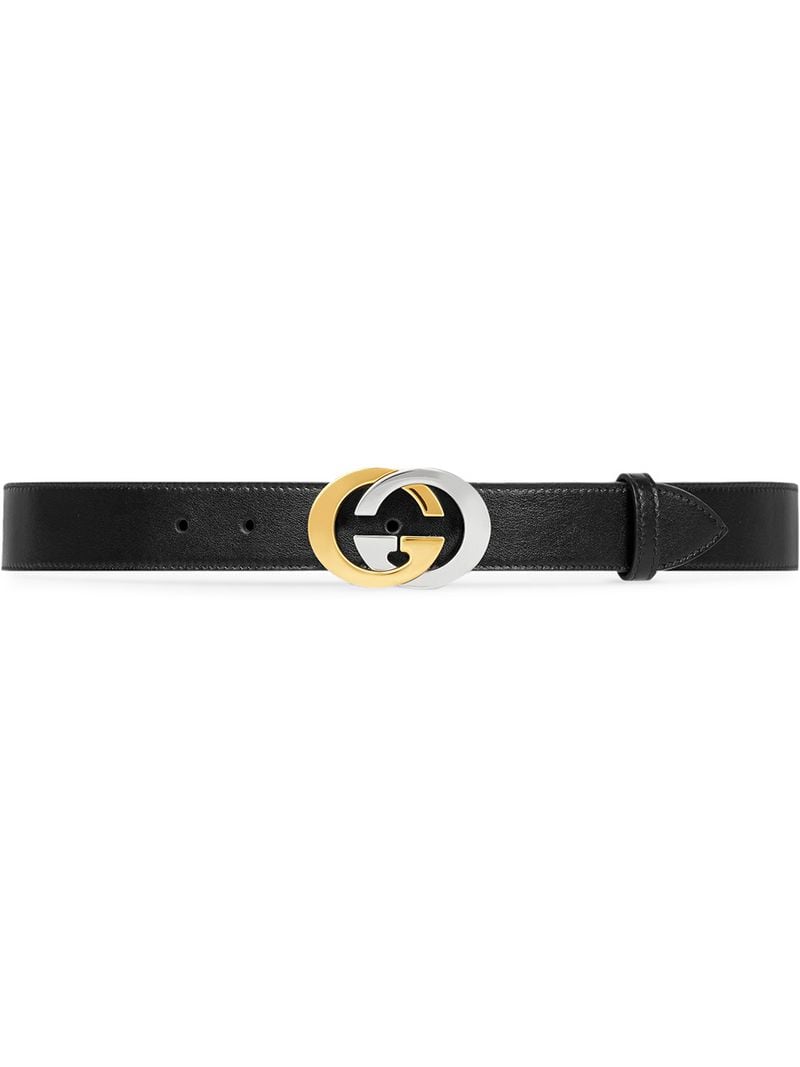 Gucci - Belt with Interlocking G buckle - men - Leather/metal - 80, 85, 90, 95, 100, 105, 110, 115 - Black