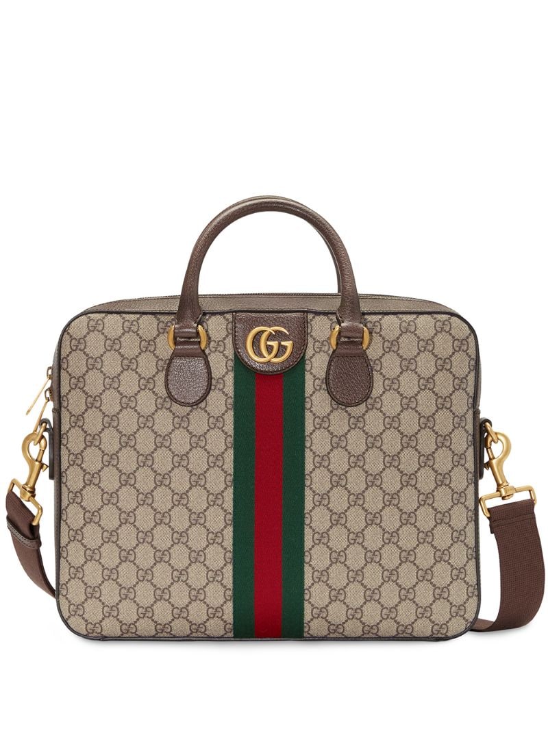 Gucci - GG Supreme briefcase - men - Linen/Flax/Canvas/Cotton - One Size - NEUTRALS