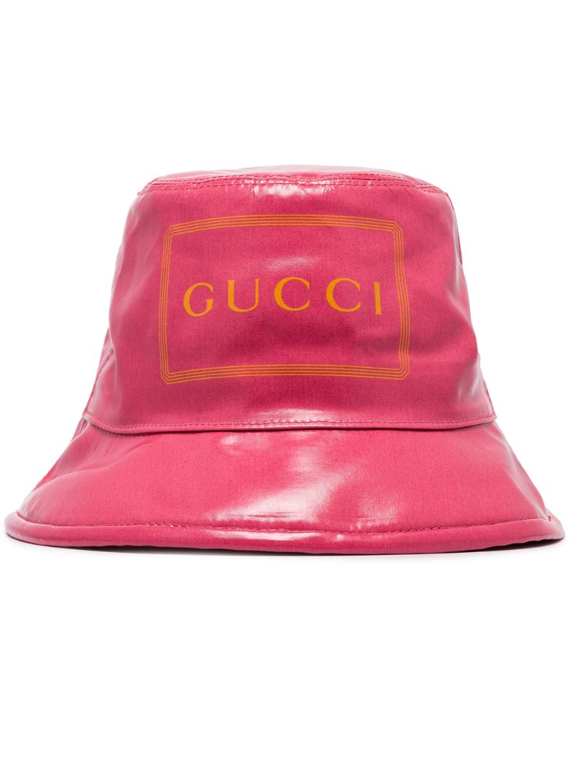 Gucci - logo-print bucket hat - men - Cotton - L - PINK