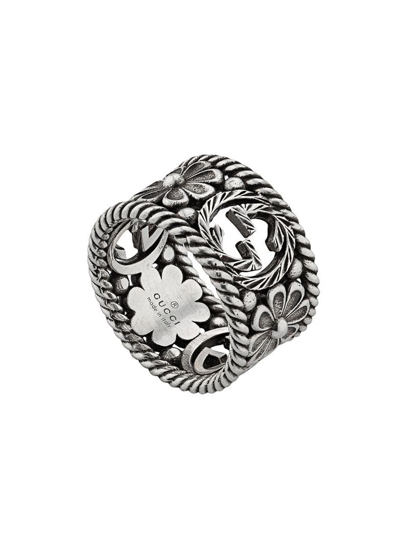Gucci - GG motif ring - women - Sterling Silver - 54, 53, 52, 50 - SILVER