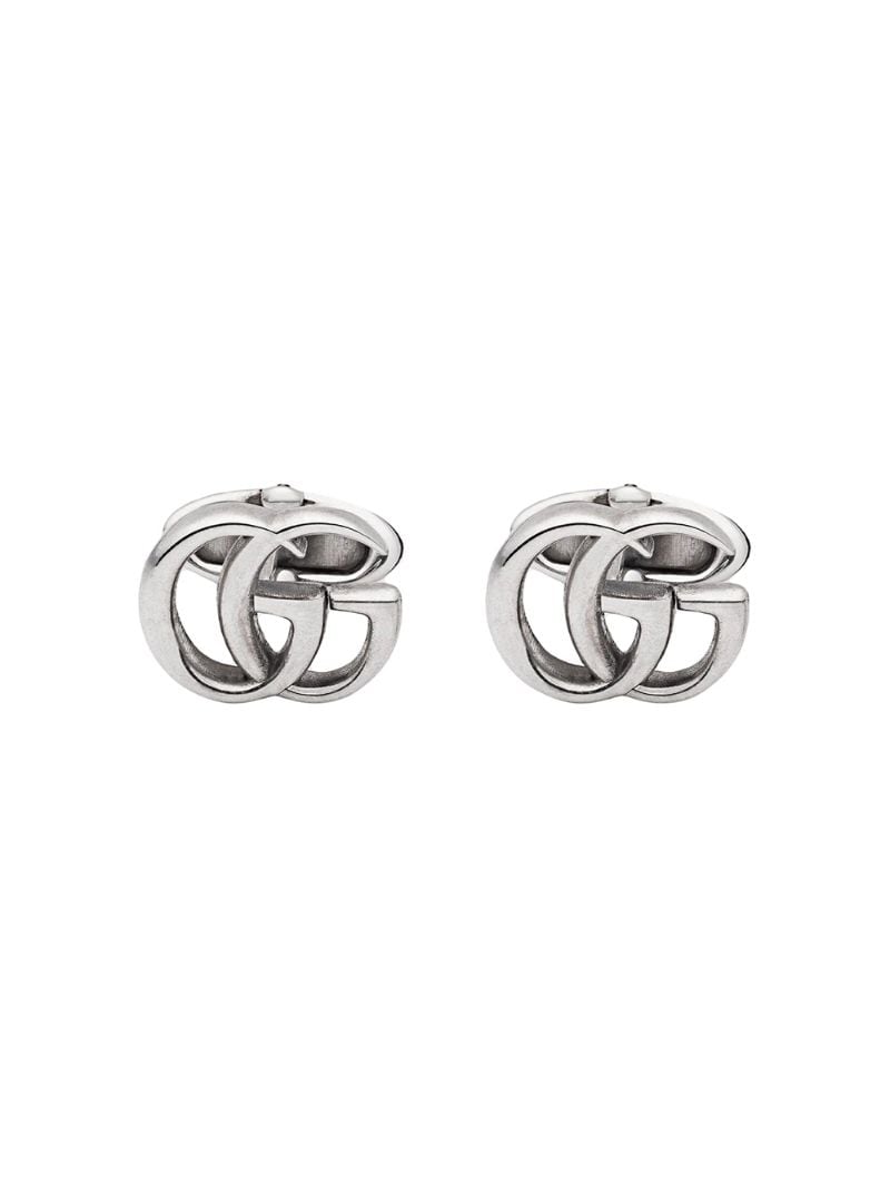 Gucci - Double G cufflinks - men - stainless steel - One Size - SILVER