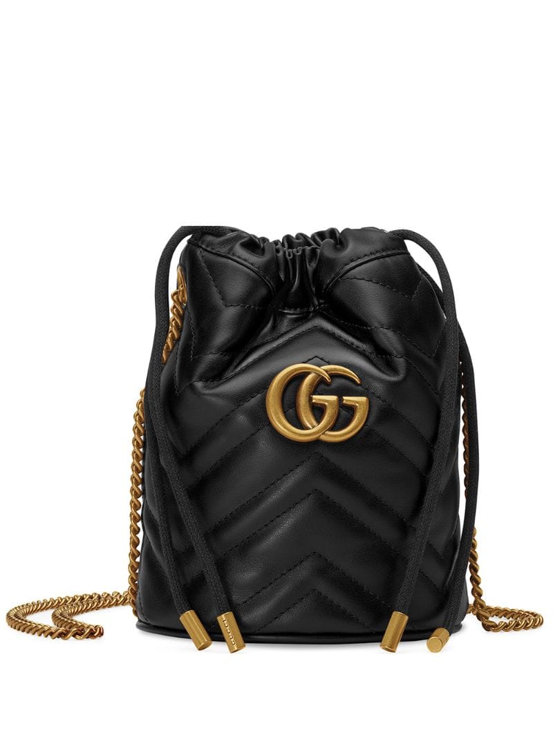 Gucci - mini GG Marmont bucket bag - women - metal/Leather/Microfibre - One Size - Black