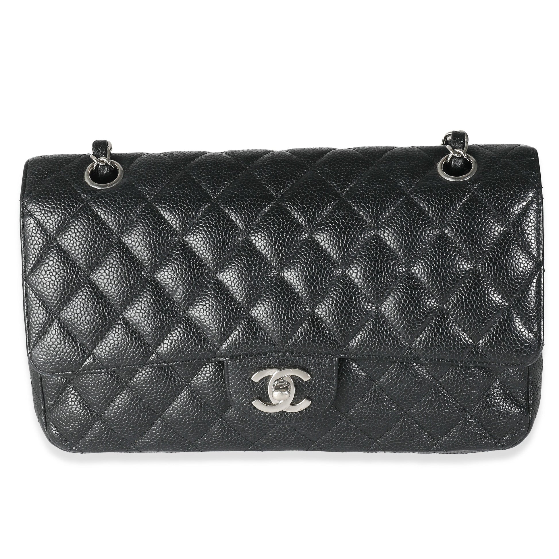 Chanel Black Quilted Caviar Medium Classic Double New Bag