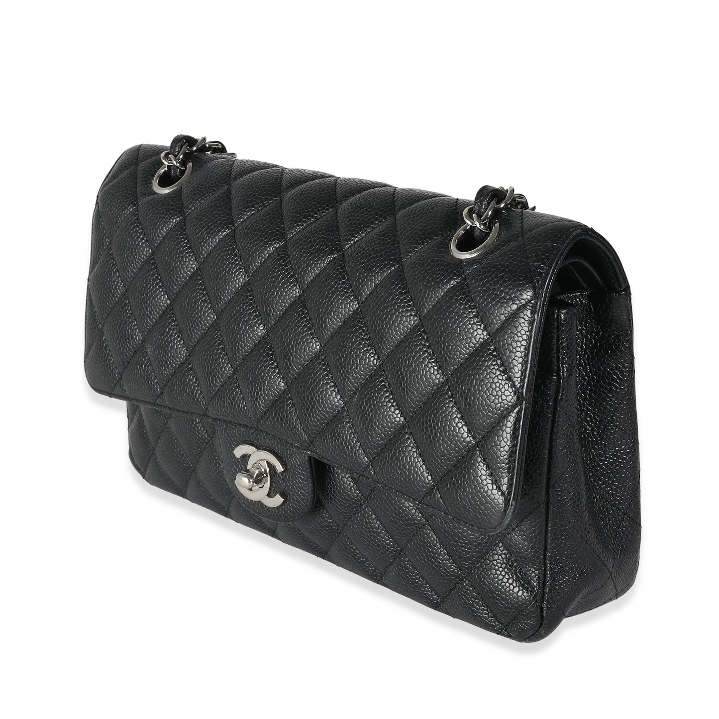 Chanel Black Quilted Caviar Medium Classic Double New Bag