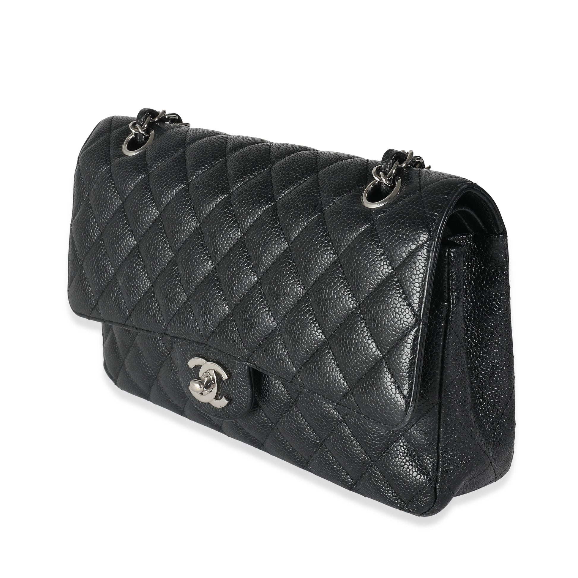 Chanel Black Quilted Caviar Medium Classic Double New Bag