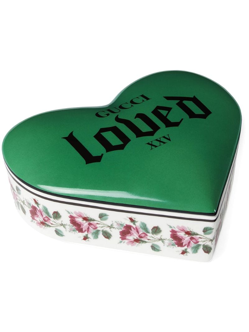 Gucci - rose-print trinket box - unisex - Porcelain - One Size - Green