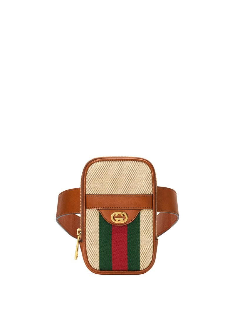 Gucci - GG logo belted iPhone case - men - Cotton/Canvas/Leather/Silk - 100 - Brown