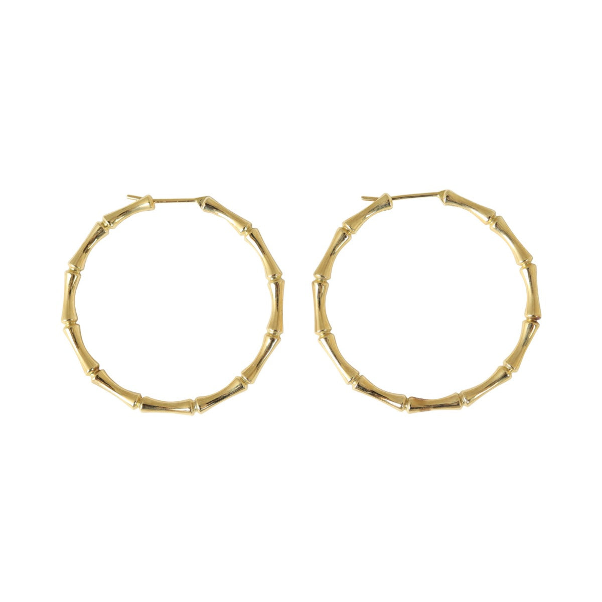 Gucci 18k Yellow Gold Bamboo Hoop Earrings