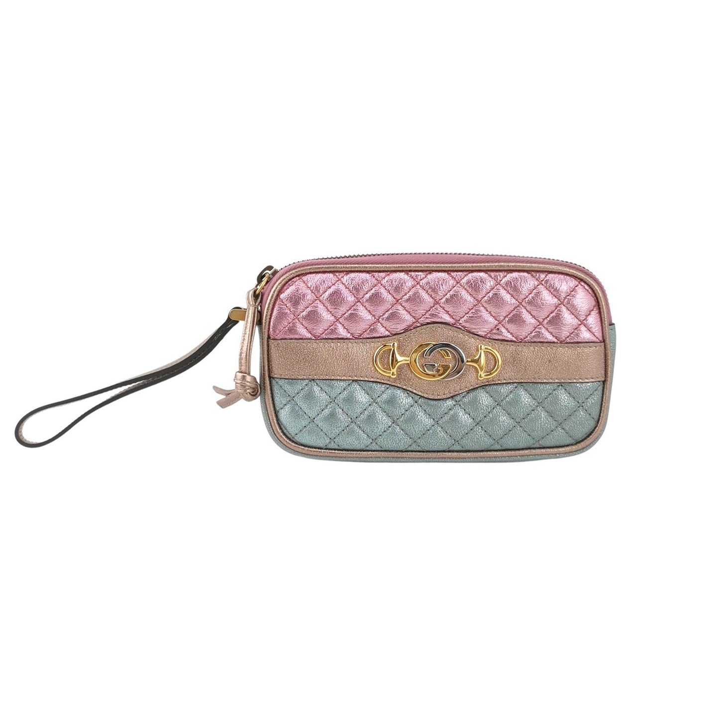 Gucci Teal rsebit Pouch Leather Pink Mini Clutch Bag Pouch 1