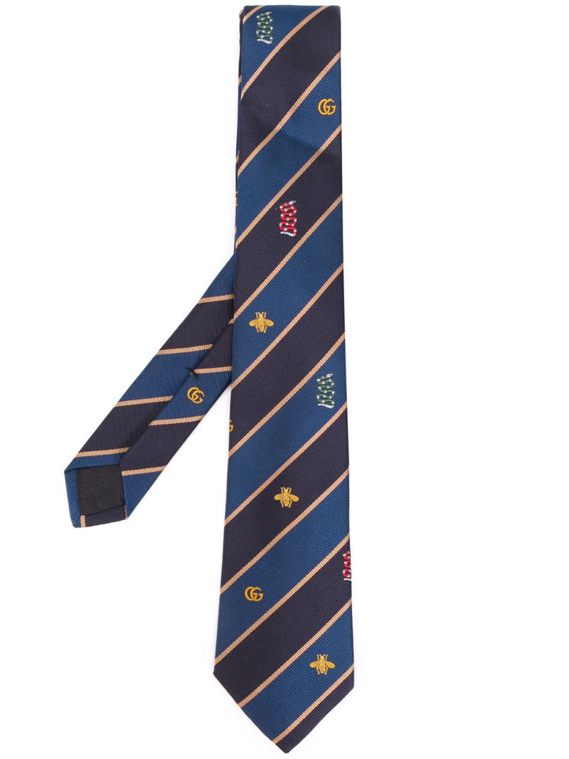 Gucci - Bee Web silk tie - men - Silk/Cupro - One Size - Blue