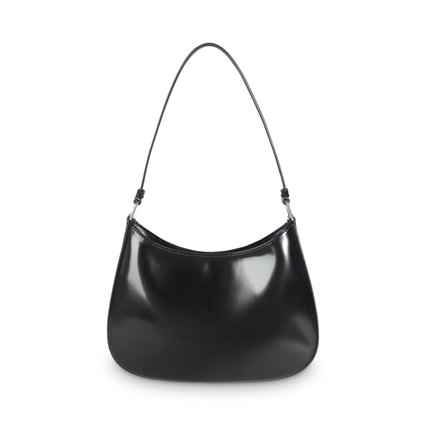 Prada Brushed Cleo Shoulder Bag Leather Black