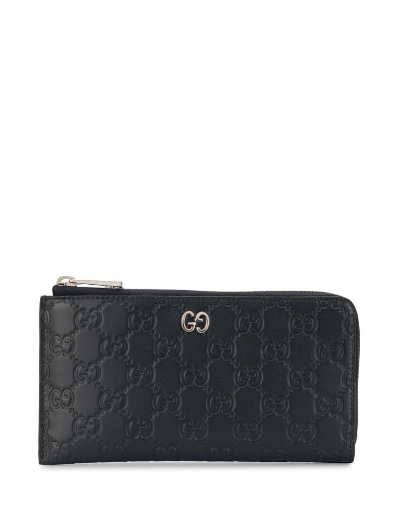 Gucci - Signature zip-around wallet - men - Calf Leather - One Size - Blue