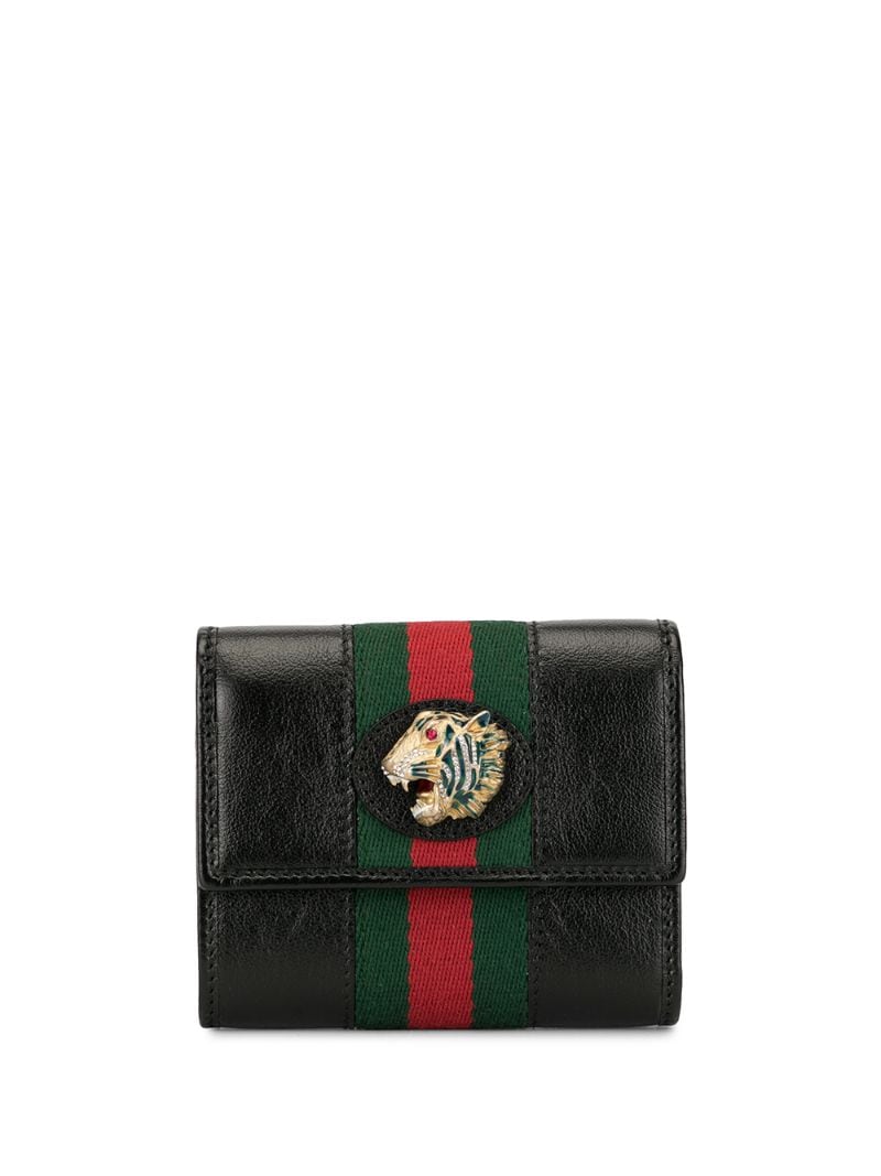Gucci - Rajah wallet - women - Enamel/Leather/metal/Silk - One Size - Black