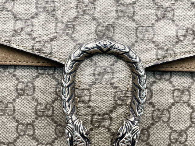 Gucci Dionysus Top Handle Chain Bag Gg Coated Canvas Beige Canvas Shoulder Bag Bag