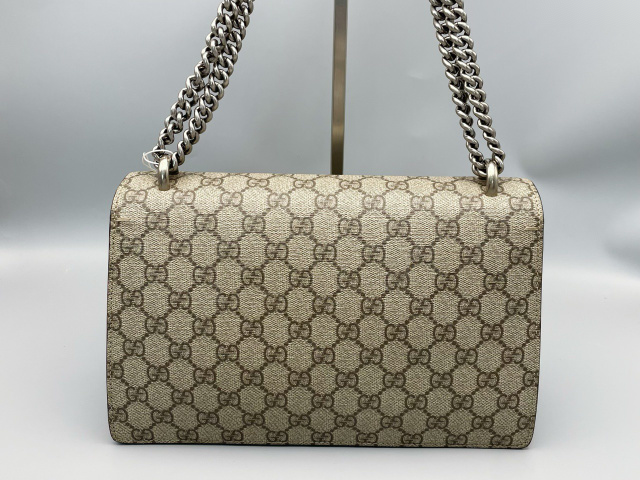 Gucci Dionysus Top Handle Chain Bag Gg Coated Canvas Beige Canvas Shoulder Bag Bag