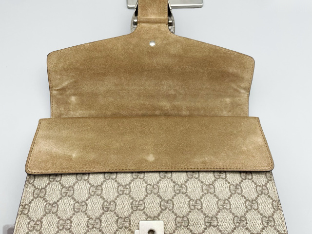 Gucci Dionysus Top Handle Chain Bag Gg Coated Canvas Beige Canvas Shoulder Bag Bag