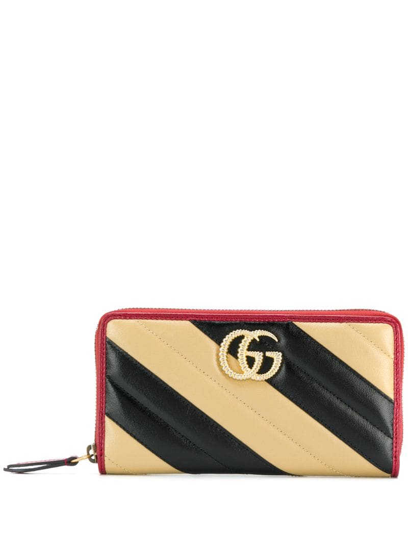Gucci - GG Marmont zip around wallet - women - Leather - One Size - Black