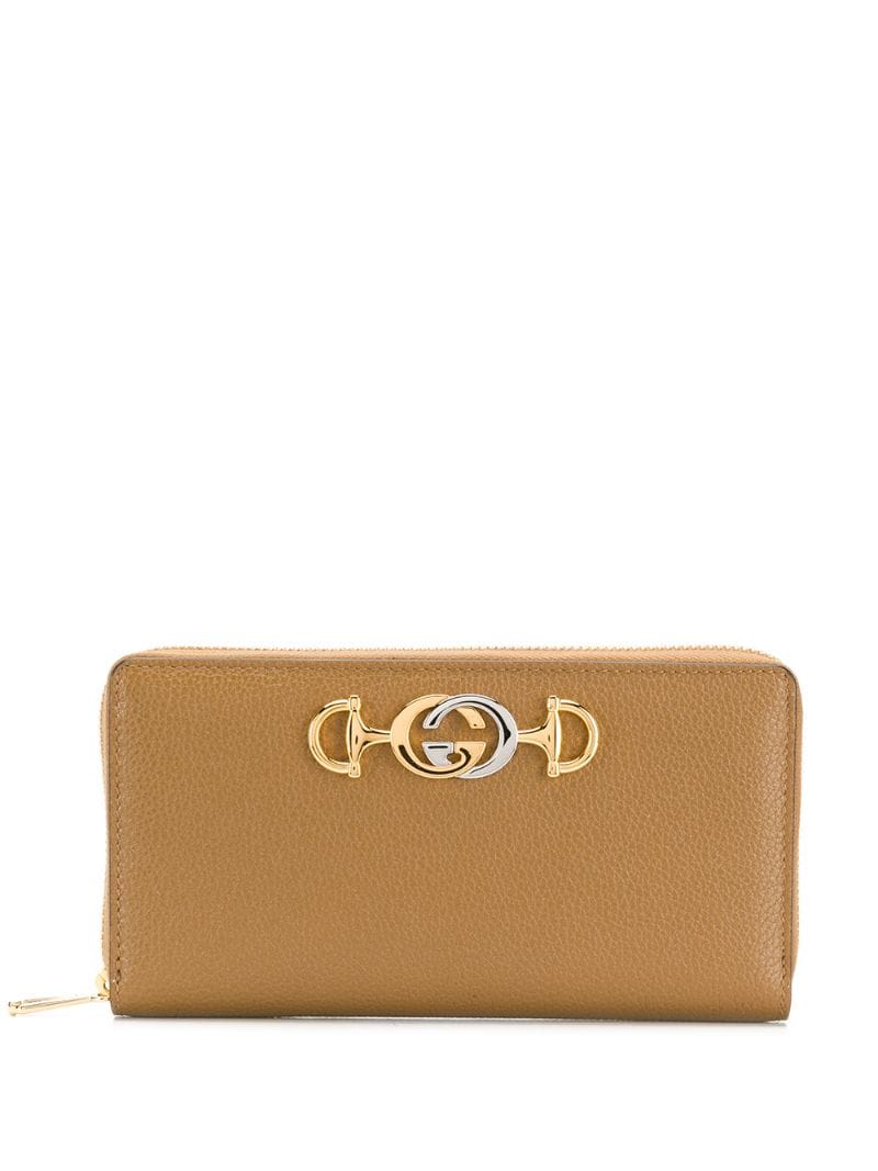 Gucci - Zumi grainy leather zip around wallet - women - Leather - One Size - NEUTRALS