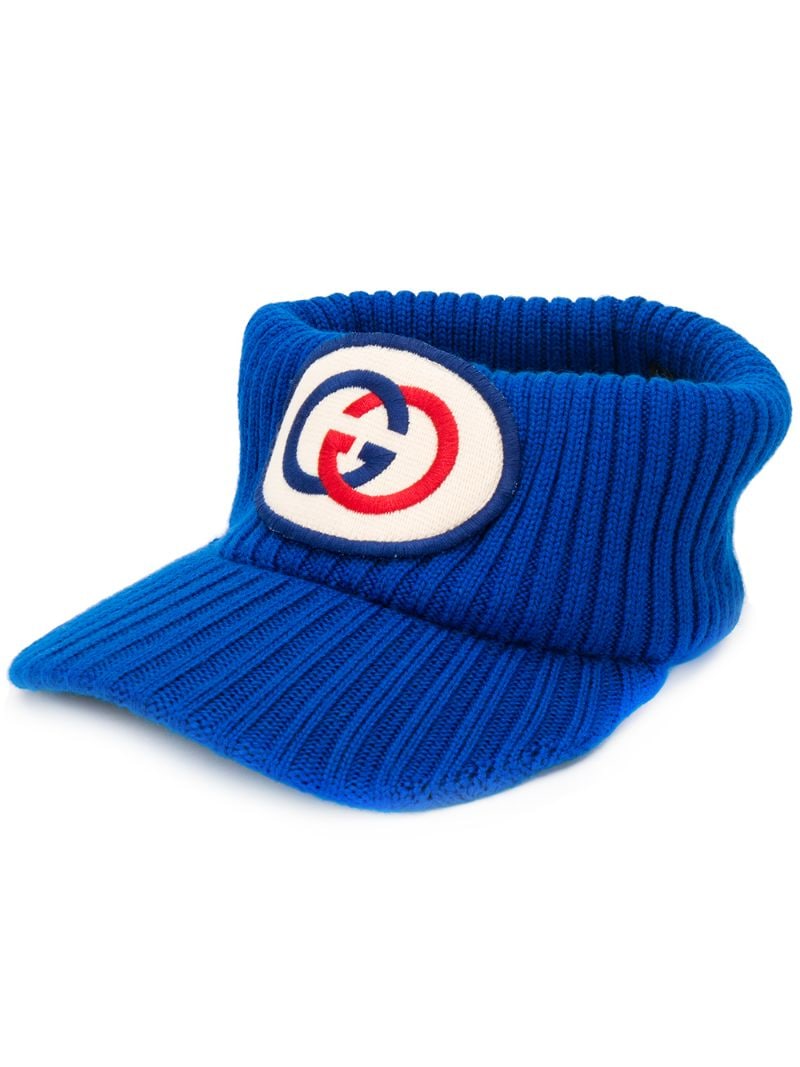 Gucci - GG logo patch hat - women - Polyester/Wool - M - Blue