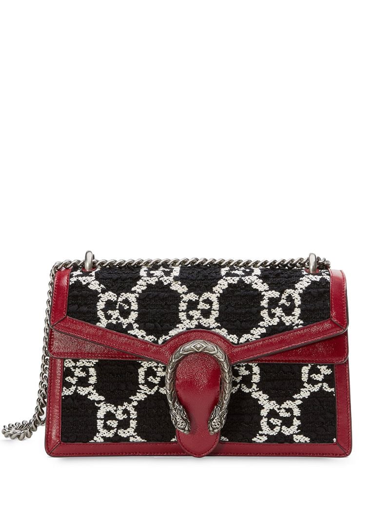 Gucci - Dionysus GG tweed small shoulder bag - women - Leather/Cotton - One Size - Red