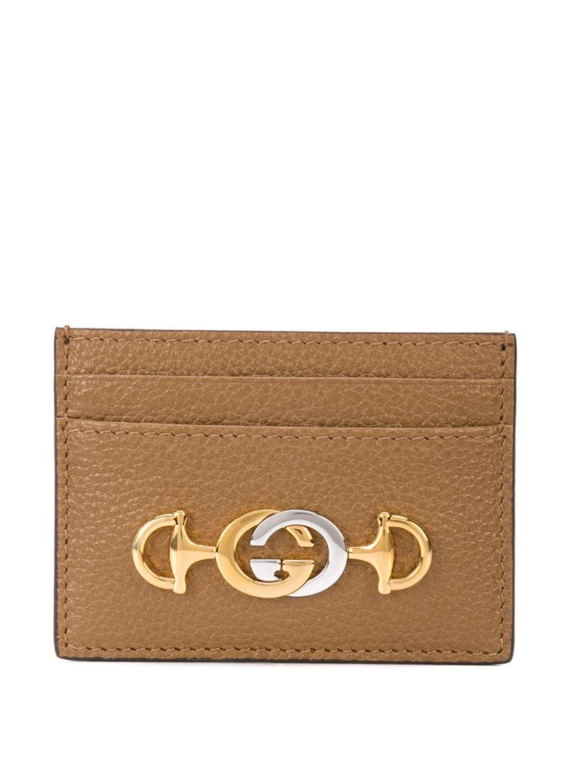Gucci - Zumi card case - women - Calf Leather - One Size - Brown