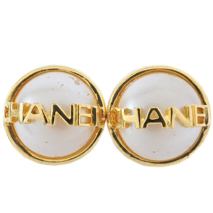 CHANEL Earring Plated Gold, Faux Pearl gold Women  