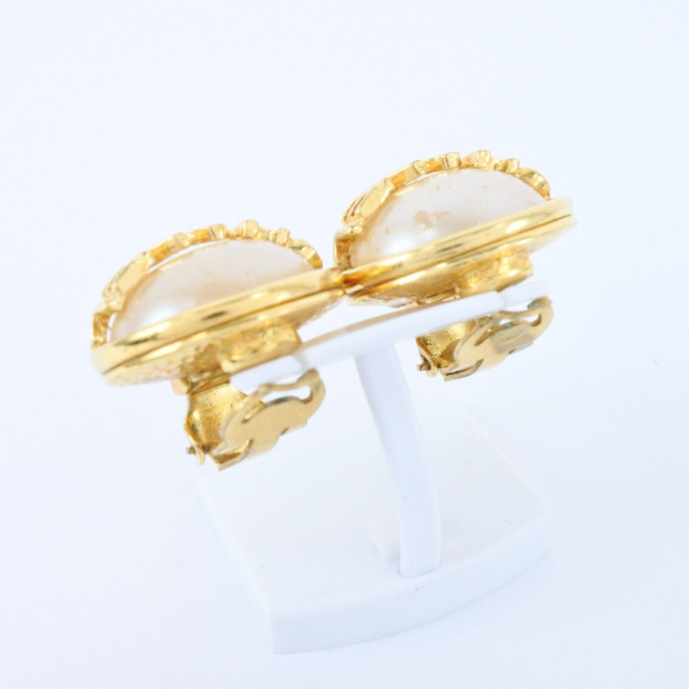 CHANEL Earring Plated Gold, Faux Pearl gold Women  
