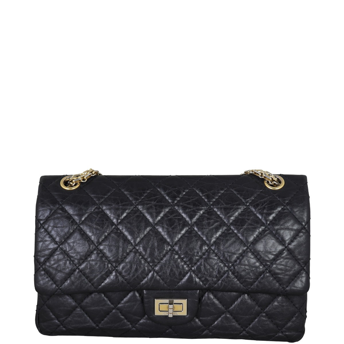 Chanel 2.55 Reissue 226 Double Bag 13 Series Black Flap Handbag