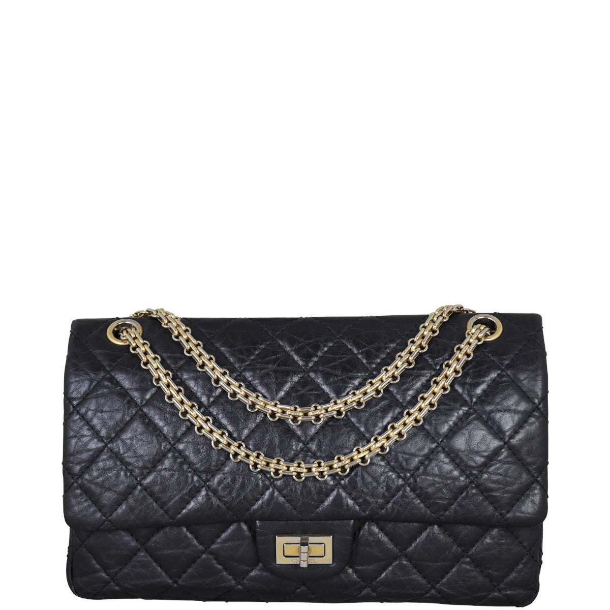 Chanel 2.55 Reissue 226 Double Bag 13 Series Black Flap Handbag