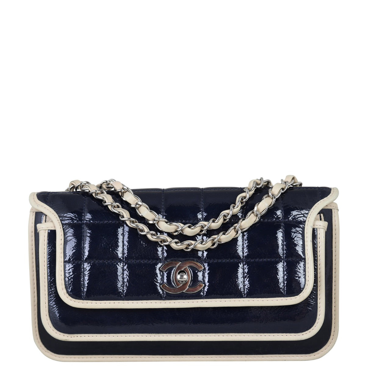 Chanel Chocolate Bar Shoulder Bag Patent Flap